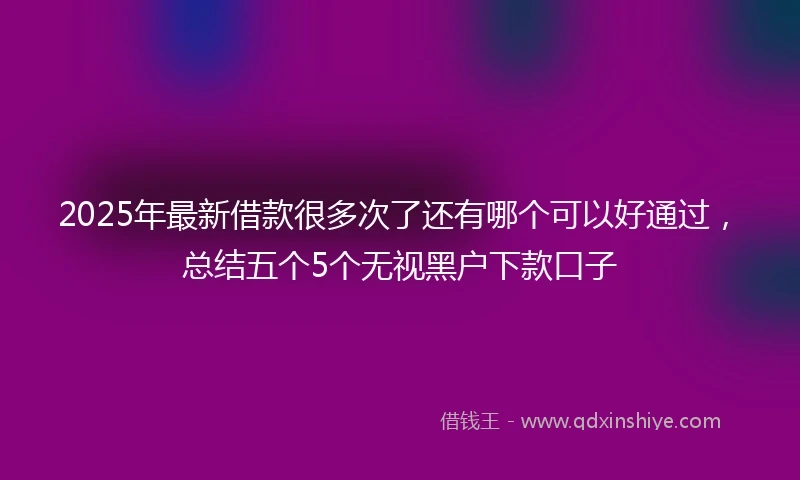 2025年最新借款很多次了还有哪个可以好通过，总结五个5个无视黑户下款口子