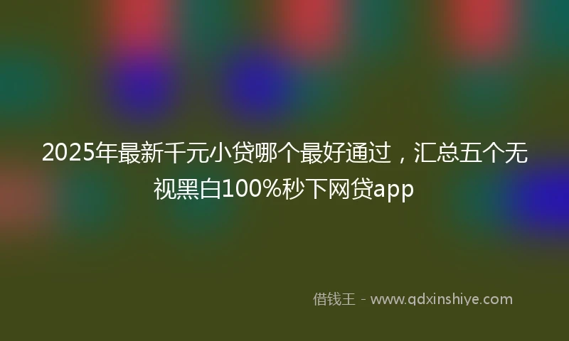 2025年最新千元小贷哪个最好通过，汇总五个无视黑白100%秒下网贷app