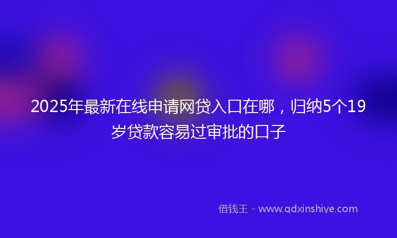 2025年最新在线申请网贷入口在哪，归纳5个19岁贷款容易过审批的口子