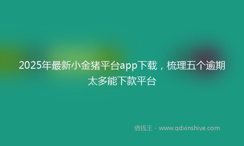 2025年最新小金猪平台app下载，梳理五个逾期太多能下款平台