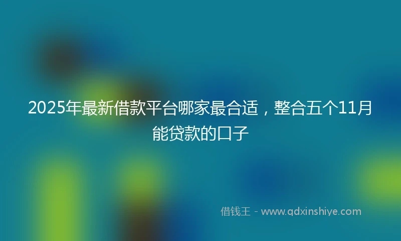 2025年最新借款平台哪家最合适，整合五个11月能贷款的口子