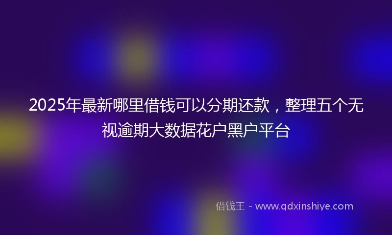 2025年最新哪里借钱可以分期还款，整理五个无视逾期大数据花户黑户平台