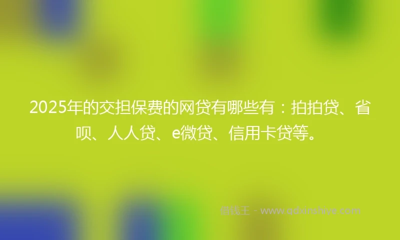 2025年的交担保费的网贷有哪些有：拍拍贷、省呗、人人贷、e微贷、信用卡贷等。