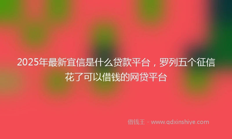 2025年最新宜信是什么贷款平台，罗列五个征信花了可以借钱的网贷平台