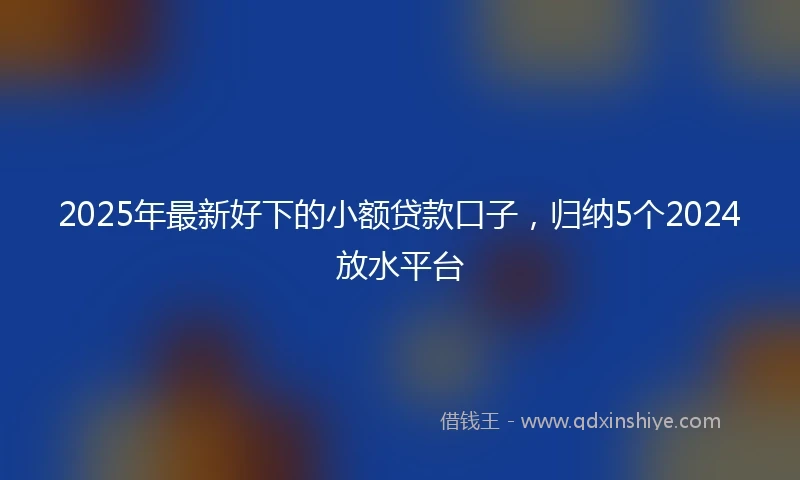2025年最新好下的小额贷款口子，归纳5个2024放水平台