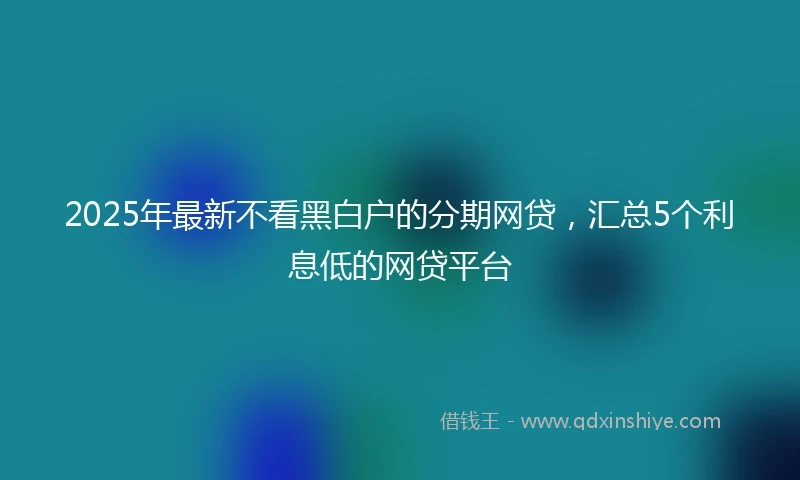 2025年最新不看黑白户的分期网贷，汇总5个利息低的网贷平台