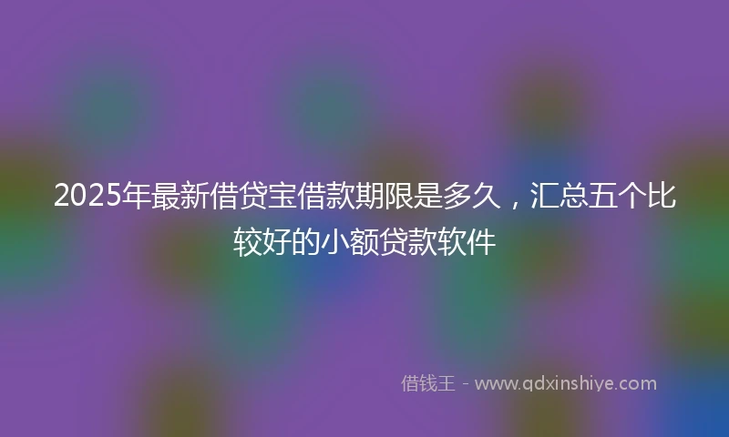 2025年最新借贷宝借款期限是多久，汇总五个比较好的小额贷款软件