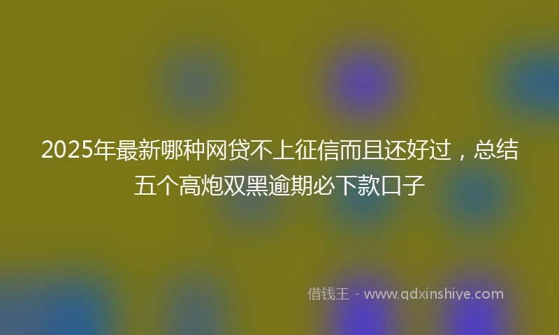2025年最新哪种网贷不上征信而且还好过，总结五个高炮双黑逾期必下款口子