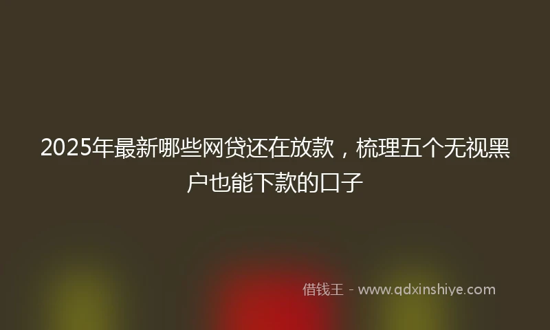 2025年最新哪些网贷还在放款，梳理五个无视黑户也能下款的口子