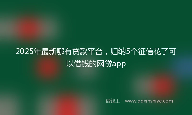 2025年最新哪有贷款平台，归纳5个征信花了可以借钱的网贷app