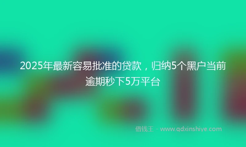 2025年最新容易批准的贷款，归纳5个黑户当前逾期秒下5万平台