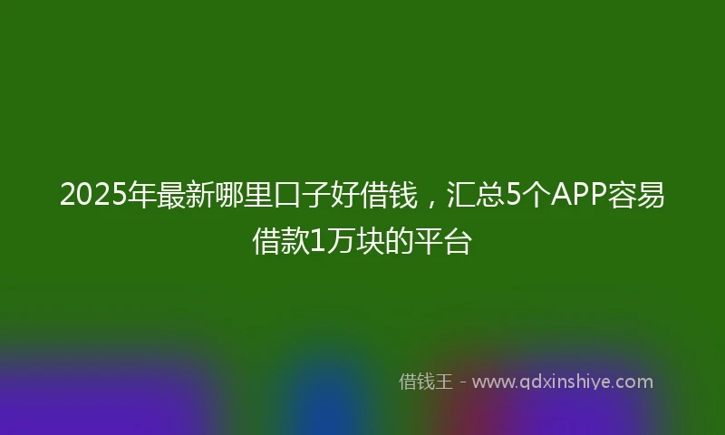 2025年最新哪里口子好借钱，汇总5个APP容易借款1万块的平台