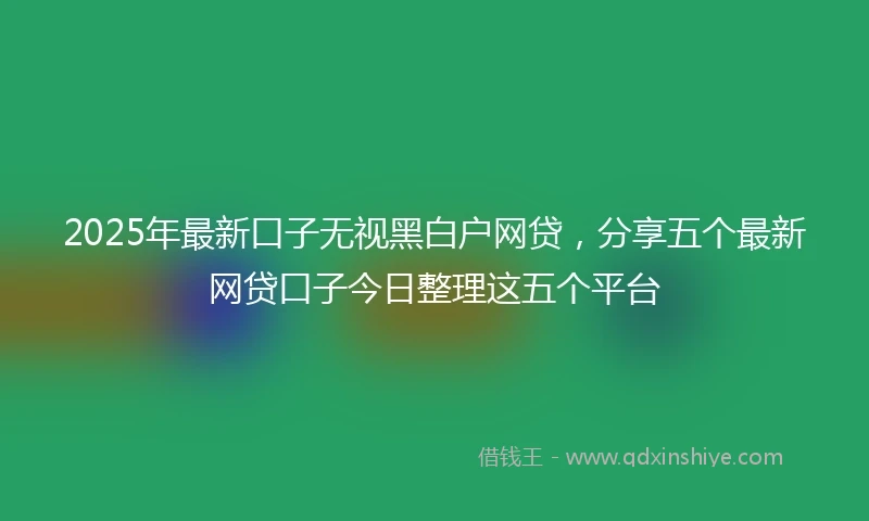2025年最新口子无视黑白户网贷，分享五个最新网贷口子今日整理这五个平台