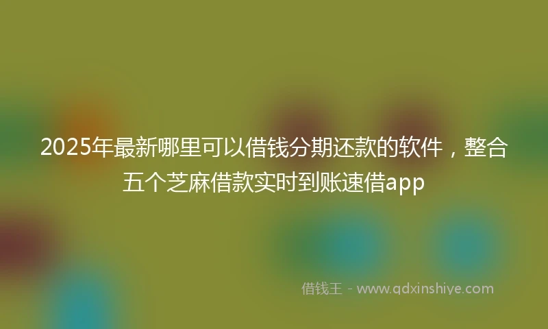 2025年最新哪里可以借钱分期还款的软件，整合五个芝麻借款实时到账速借app