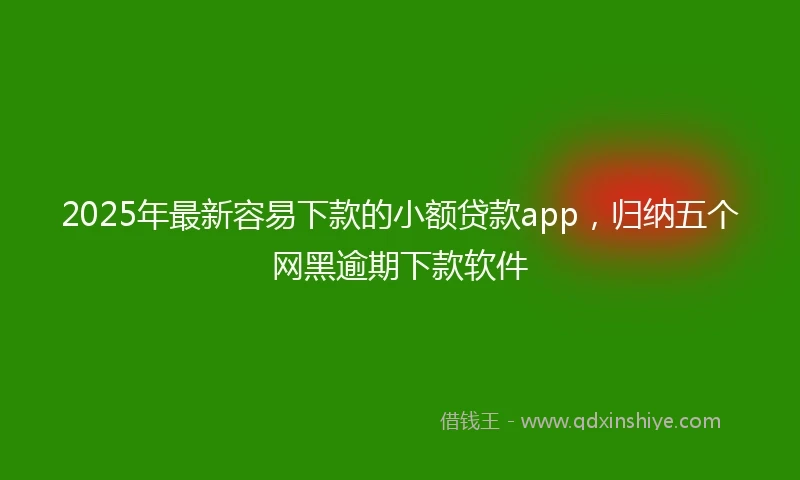 2025年最新容易下款的小额贷款app，归纳五个网黑逾期下款软件