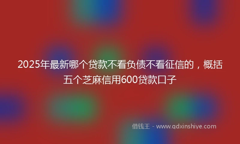 2025年最新哪个贷款不看负债不看征信的，概括五个芝麻信用600贷款口子