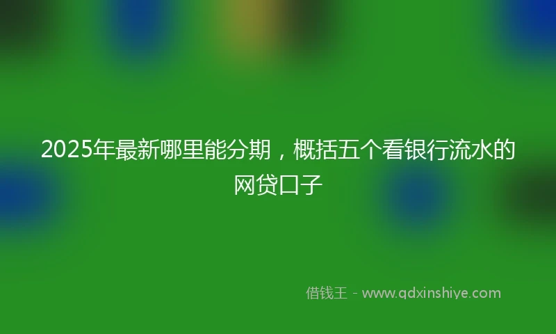 2025年最新哪里能分期，概括五个看银行流水的网贷口子