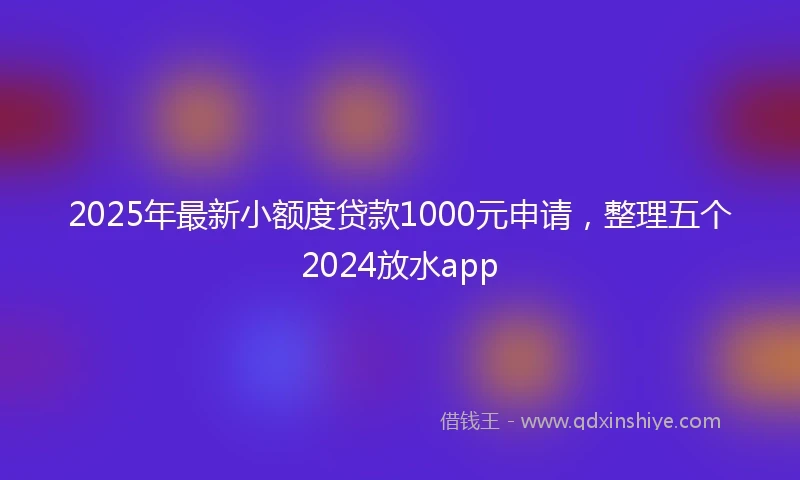 2025年最新小额度贷款1000元申请,整理五个2024放水app