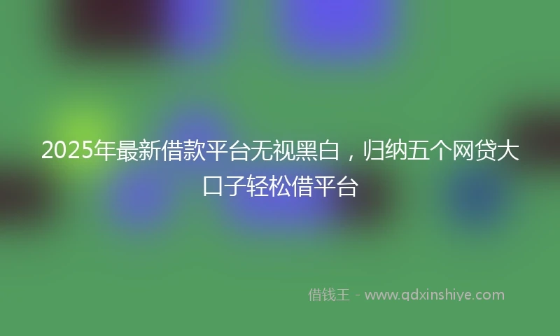 2025年最新借款平台无视黑白，归纳五个网贷大口子轻松借平台