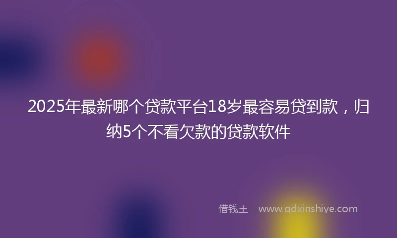 2025年最新哪个贷款平台18岁最容易贷到款，归纳5个不看欠款的贷款软件