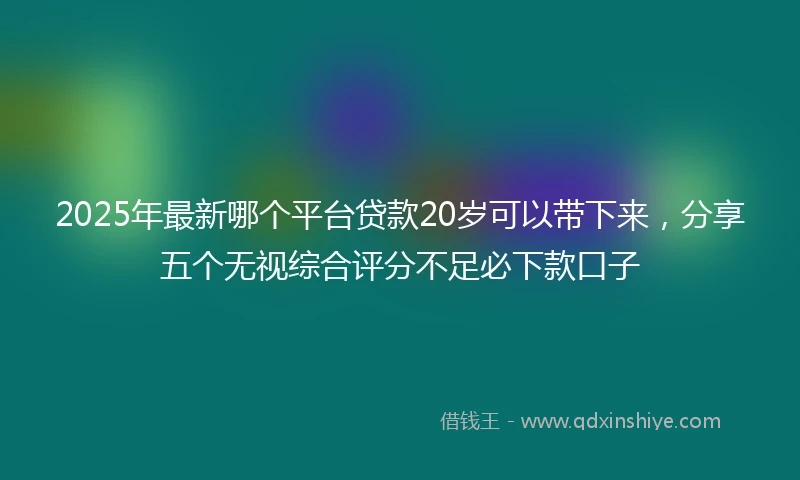 2025年最新哪个平台贷款20岁可以带下来，分享五个无视综合评分不足必下款口子