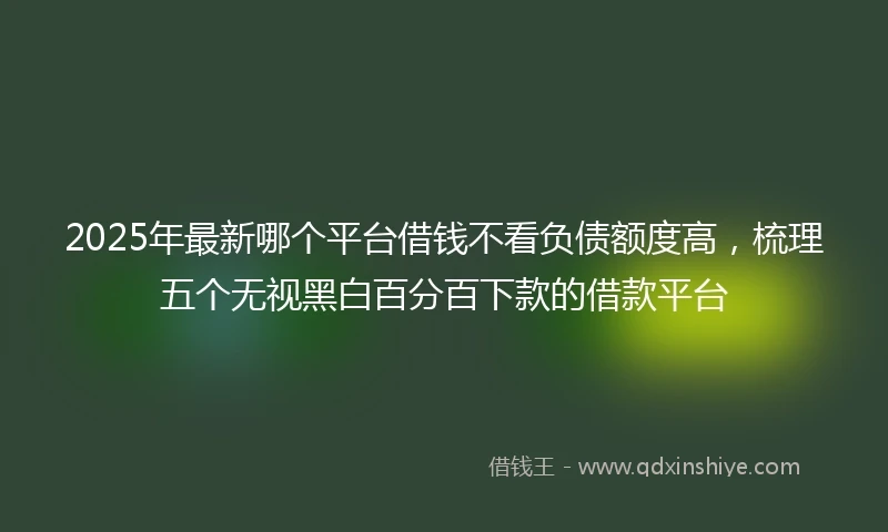 2025年最新哪个平台借钱不看负债额度高，梳理五个无视黑白百分百下款的借款平台