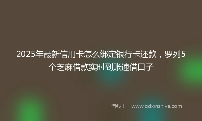 2025年最新信用卡怎么绑定银行卡还款，罗列5个芝麻借款实时到账速借口子
