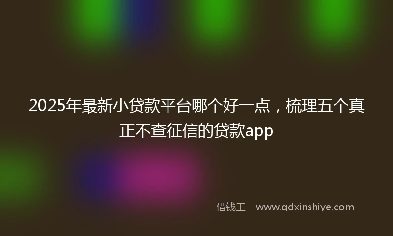 2025年最新小贷款平台哪个好一点，梳理五个真正不查征信的贷款app