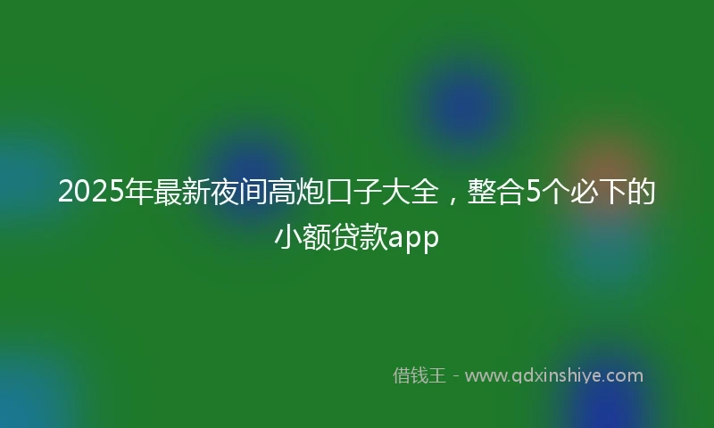 2025年最新夜间高炮口子大全，整合5个必下的小额贷款app