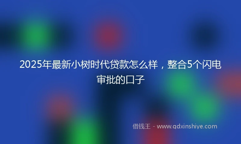 2025年最新小树时代贷款怎么样,整合5个闪电审批的口子