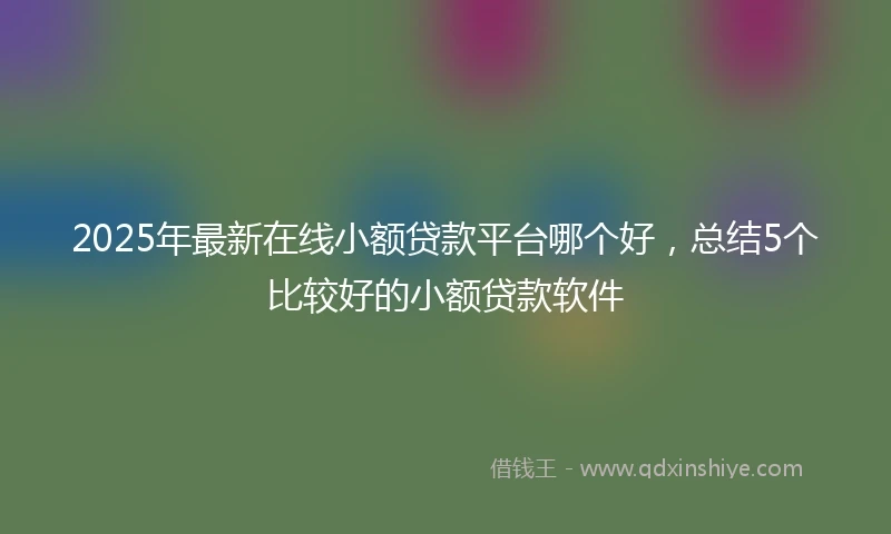 2025年最新在线小额贷款平台哪个好，总结5个比较好的小额贷款软件