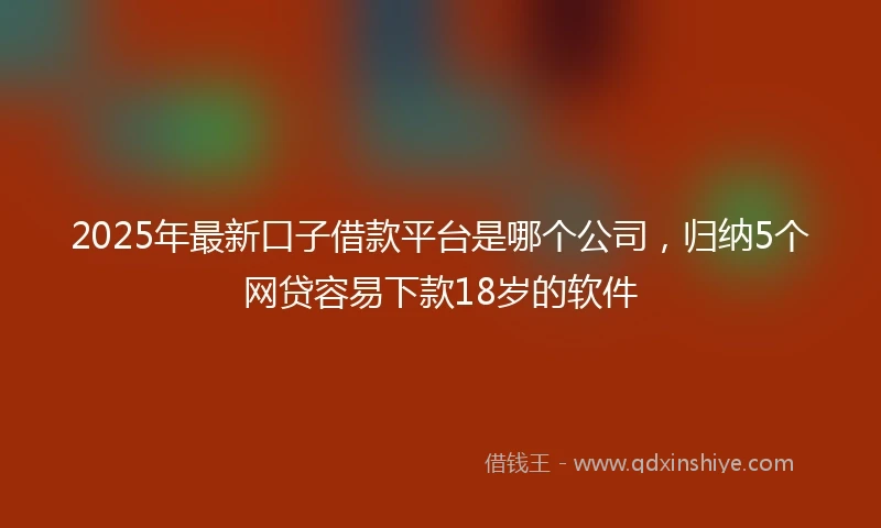 2025年最新口子借款平台是哪个公司，归纳5个网贷容易下款18岁的软件