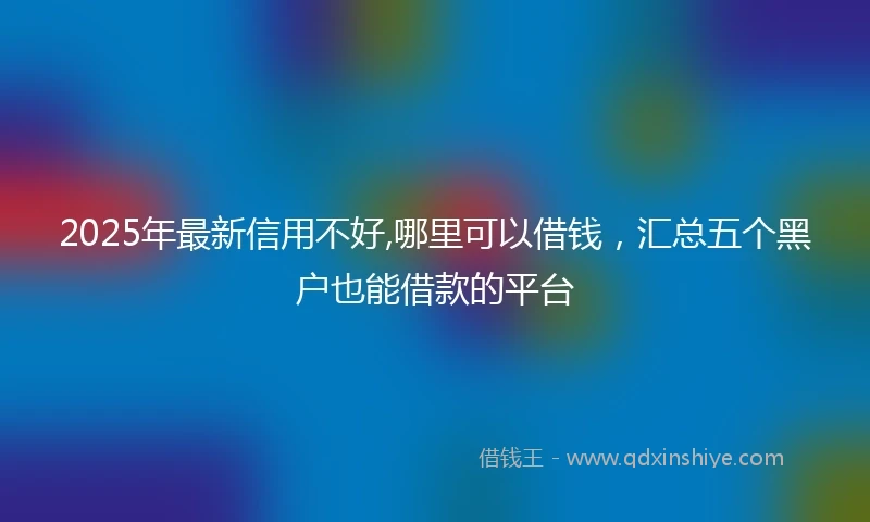 2025年最新信用不好,哪里可以借钱，汇总五个黑户也能借款的平台