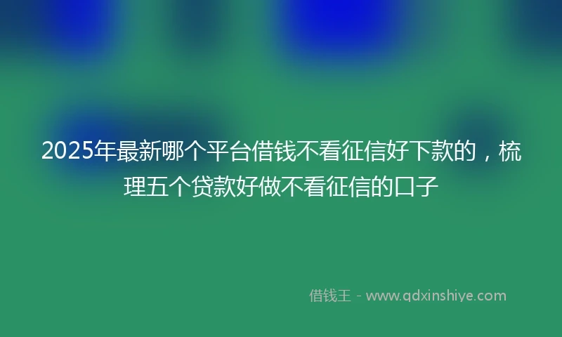 2025年最新哪个平台借钱不看征信好下款的，梳理五个贷款好做不看征信的口子