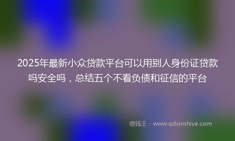 2025年最新小众贷款平台可以用别人身份证贷款吗安全吗，总结五个不看负债和征信的平台