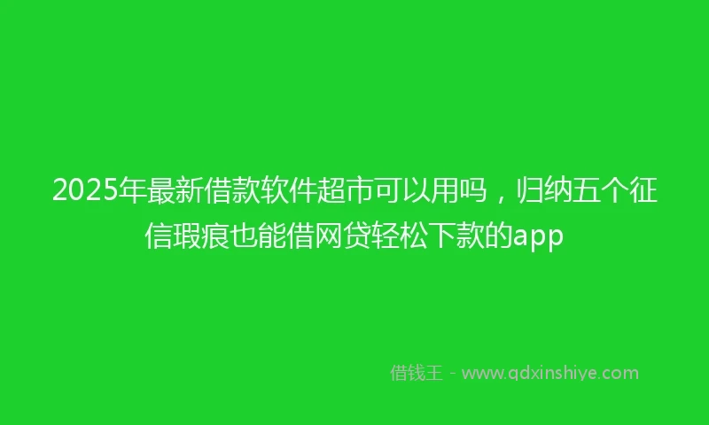 2025年最新借款软件超市可以用吗，归纳五个征信瑕疵也能借网贷轻松下款的app