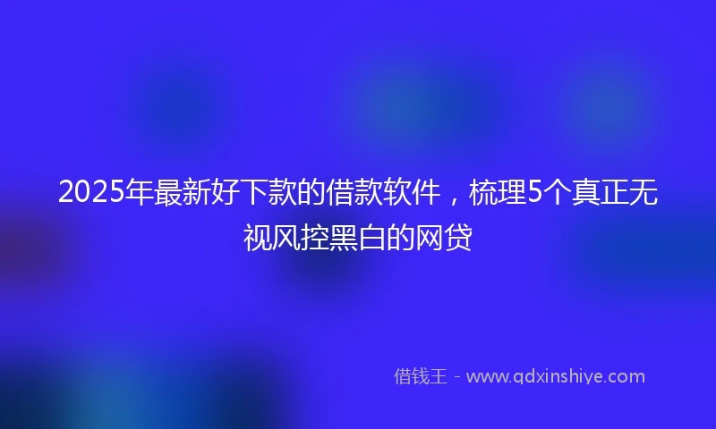 2025年最新好下款的借款软件，梳理5个真正无视风控黑白的网贷