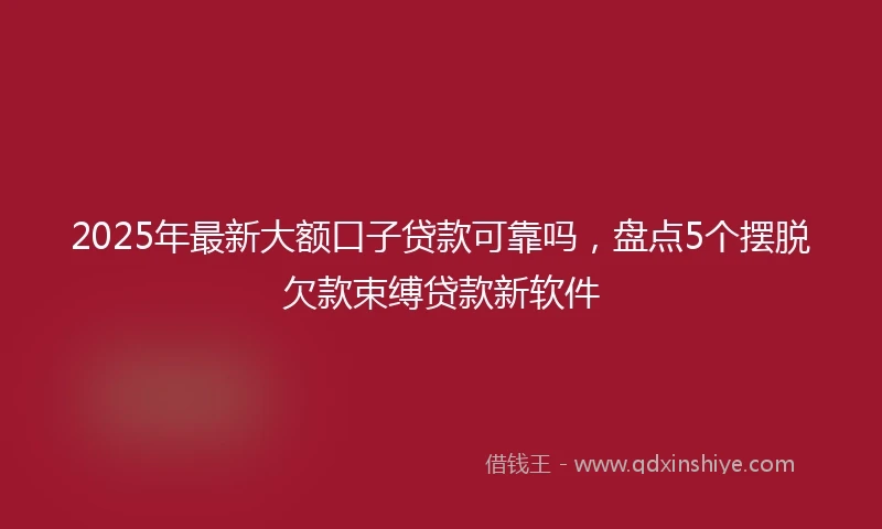2025年最新大额口子贷款可靠吗，盘点5个摆脱欠款束缚贷款新软件