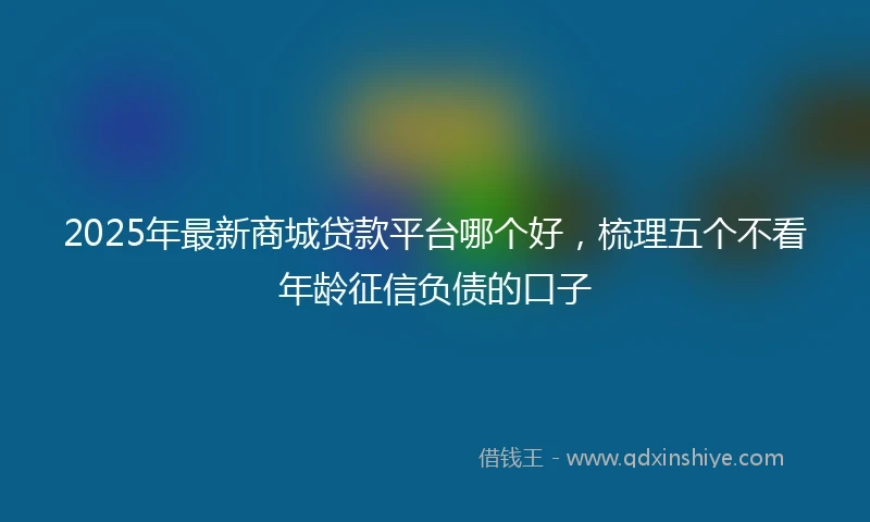 2025年最新商城贷款平台哪个好，梳理五个不看年龄征信负债的口子