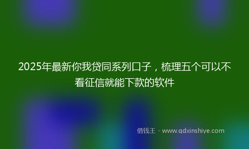 2025年最新你我贷同系列口子，梳理五个可以不看征信就能下款的软件