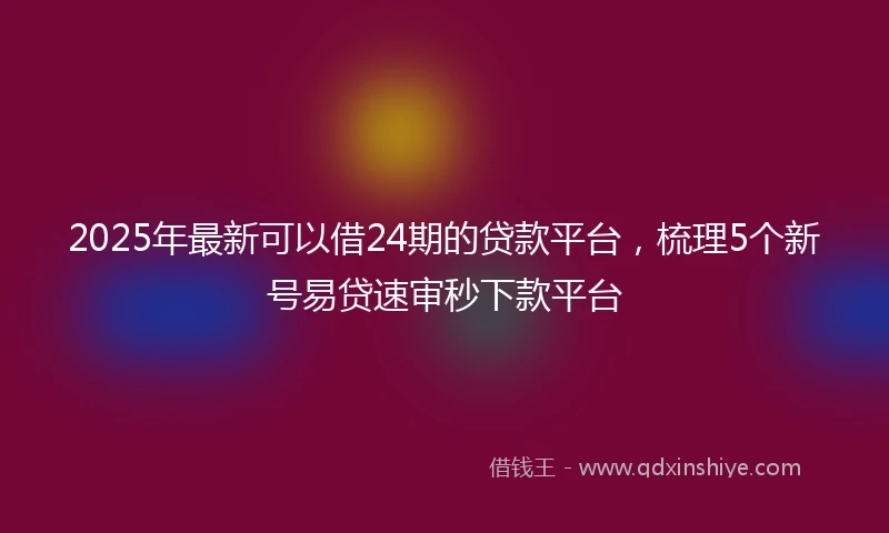 2025年最新可以借24期的贷款平台，梳理5个新号易贷速审秒下款平台