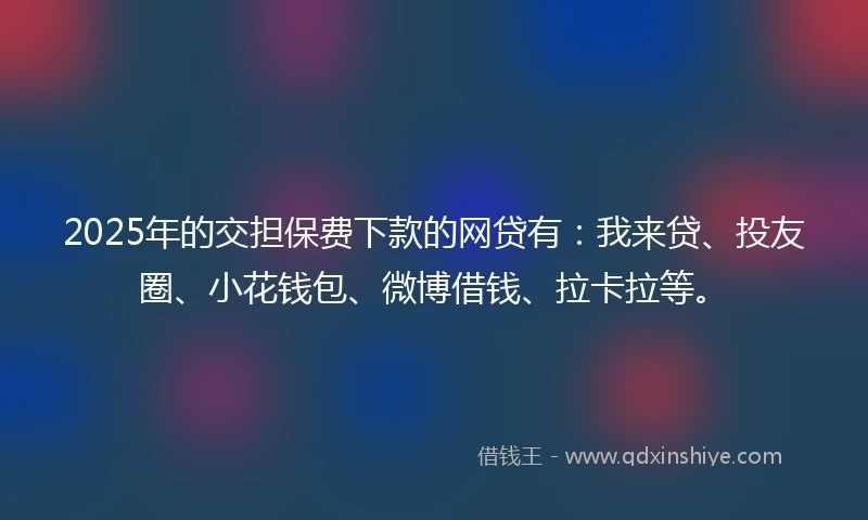 2025年的交担保费下款的网贷有：我来贷、投友圈、小花钱包、微博借钱、拉卡拉等。