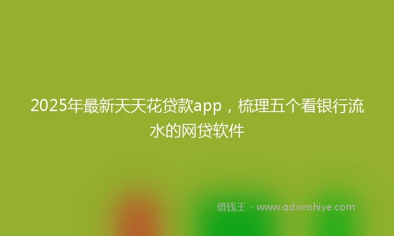 2025年最新天天花贷款app，梳理五个看银行流水的网贷软件