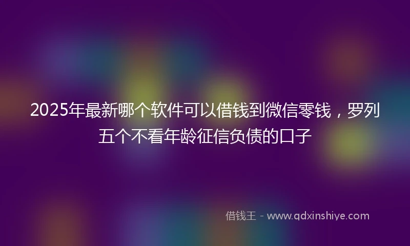 2025年最新哪个软件可以借钱到微信零钱，罗列五个不看年龄征信负债的口子