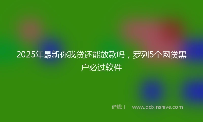 2025年最新你我贷还能放款吗，罗列5个网贷黑户必过软件