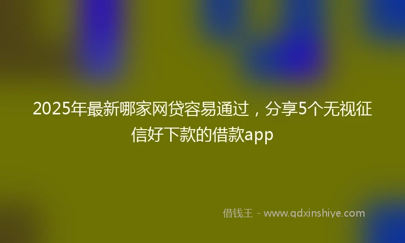 2025年最新哪家网贷容易通过，分享5个无视征信好下款的借款app
