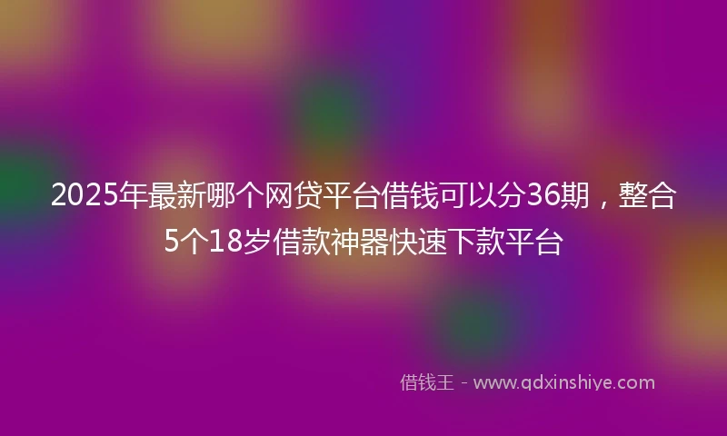 2025年最新哪个网贷平台借钱可以分36期，整合5个18岁借款神器快速下款平台