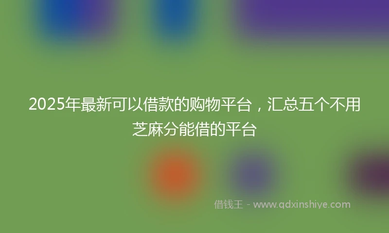 2025年最新可以借款的购物平台，汇总五个不用芝麻分能借的平台