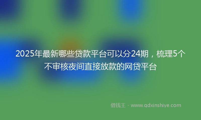 2025年最新哪些贷款平台可以分24期，梳理5个不审核夜间直接放款的网贷平台