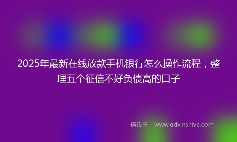 2025年最新在线放款手机银行怎么操作流程，整理五个征信不好负债高的口子